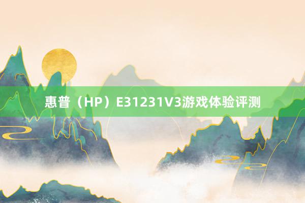 惠普（HP）E31231V3游戏体验评测